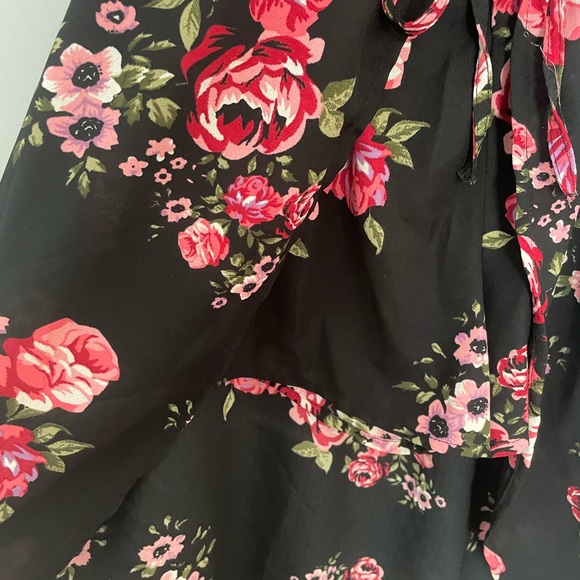 Black Floral Romper High-Low Dress - Picture 3 of 5